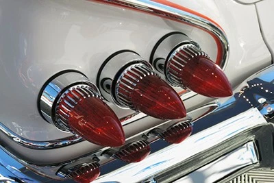 These 1959 Cadillac lenses were a common custom touch used on the Impala.