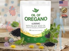 Oil of Oregano 6000mg with Black Seed Oil Softgels 180 Capsules