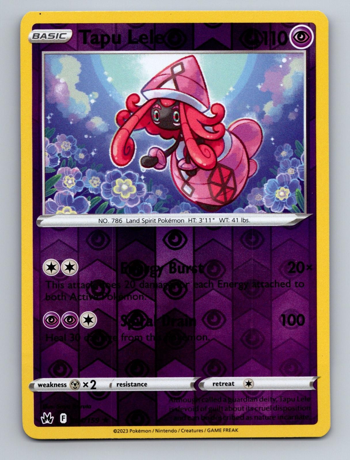 Tapu Lele 064/159 Rare Crown Zenith Pokemon Near Mint Reverse Holo