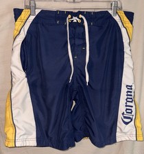 Corona Extra Men  s Swim Trunks Board Shorts Blue White Yellow M