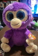 Ty Beanie Boos - Grapes the Monkey, Glitter Eyes, BRAND NEW W/TAGS, SEE PICS 