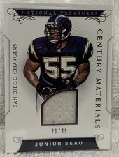 Junior Seau 2012 Panini National Treasures - Century Materials Junior Seau