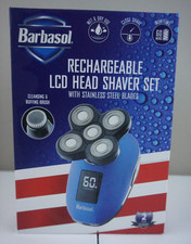 Barbasol Rechargeable LCD Head Shaver Set With Stainless Steel Blades - NIB