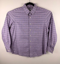 Tommy Bahama Checkered Purple Dress Shirt Size 16 34-35
