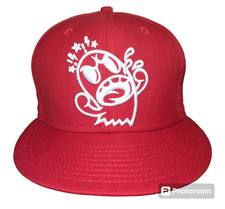 KIDROBOT New Era Fitted Hat Size 7 1/8 Baseball Cap Red White 59Fifty