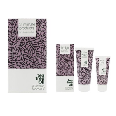 Intimate Wash 200ml Feuchtigkeitscreme 100ml Gel 5x5ml Teebaumöl Australian Bodycare