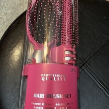 Hair Brush 5pc Set Pink Professional Quality C 