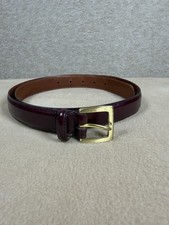 Coach 5934 Vintage Leather Dress Belt Mens 34 Burgundy Solid Brass Costa Rica