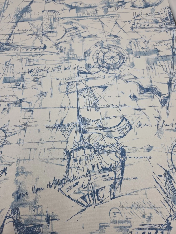 Tecido náutico por jarda decoração costeira para casa estofamento grau tecido costura - Imagem 3 de 3