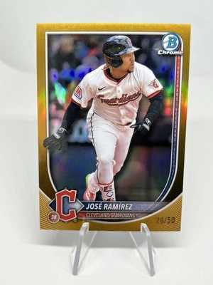 2025 Bowman Chrome Jose Ramirez True Gold Refractor /50 Guardians Card #21