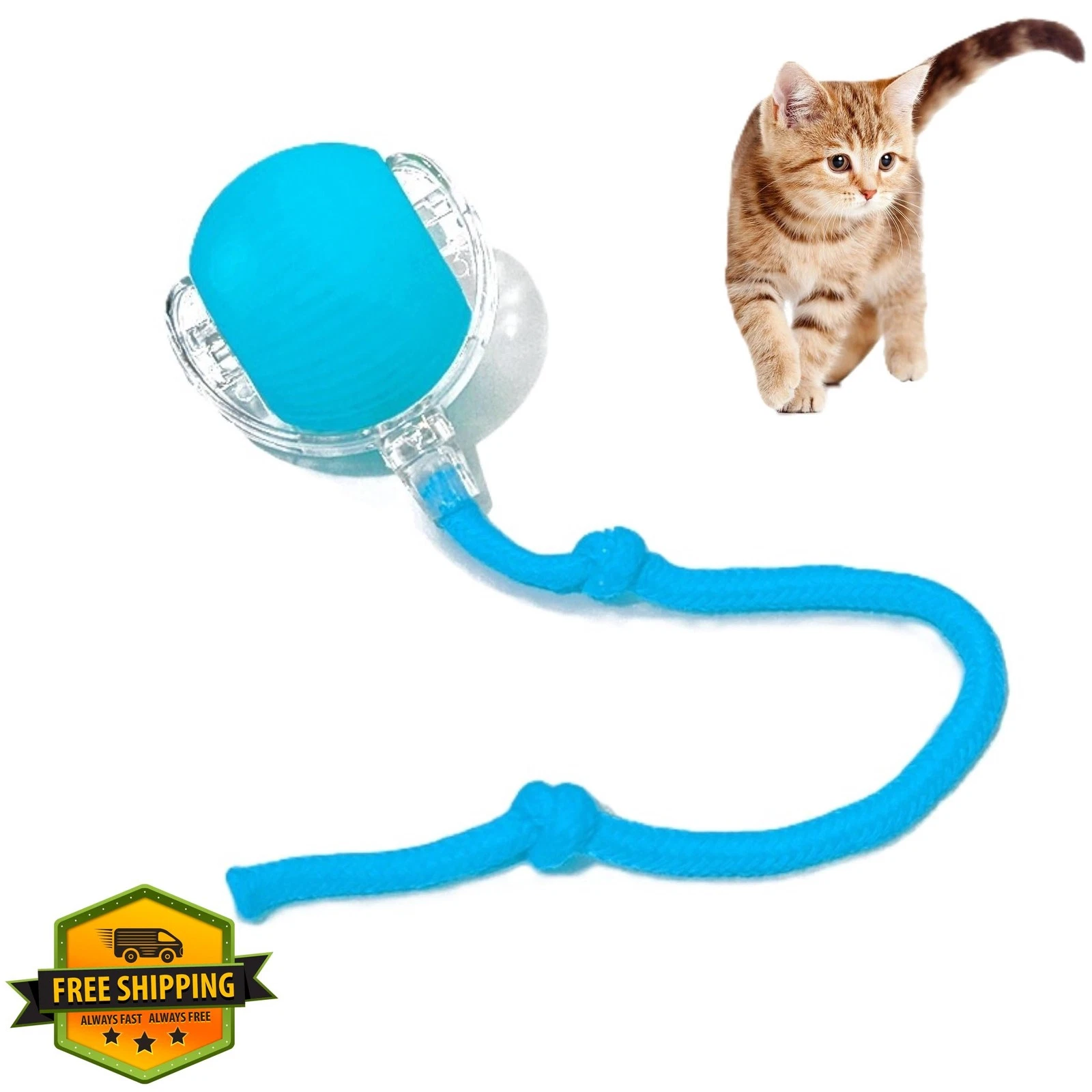 JoyEnjoy Interactive Cat Toy Ball Blue
