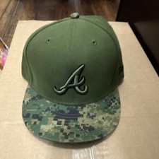 New Era 59FIFTY Atlanta Braves MLB Baseball Cap Green Camo Size 7 3/8