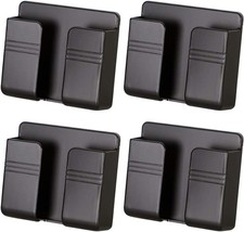 4PC Wall Mount Cell Phone Charging Holder, Black Adhesive Mobile black