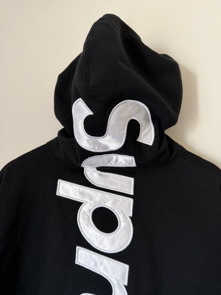 Supreme Satin Applique Hoodie - Size XL - Black - NEW | eBay