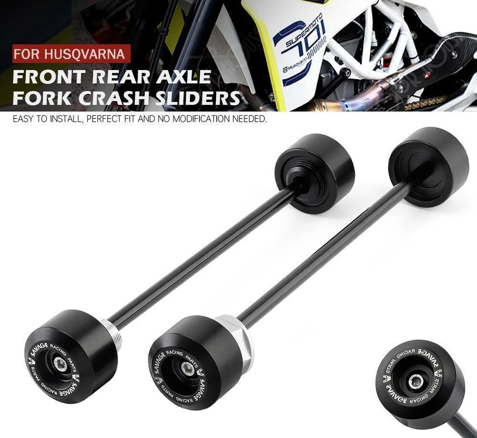 Front Rear Axle Sliders Fork Crash Bumper Husqvarna 701 Supermoto Enduro 2024 Foto 2 de 4