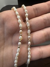 Pearls not matching set With Pink And Beaded Necklace And Bracelet Set