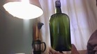 RARE ~ANTIQUE~WHITE HORSE ON BOTTOM~DARK GREEN~PINT~W/CERAMIC SPRING CAP~BUBBLES — photo 1