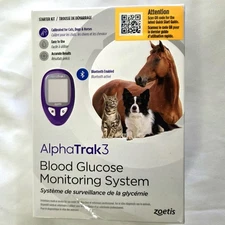 AlphaTRAK 3 Dog Cat Horse Blood Glucose Monitoring System Starter Kit