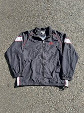 Nike Men's Colorblock Windbreaker Jacket Black Red White Nylon Size L Zip