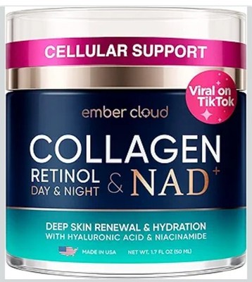 Collagen Face Cream w Stem Cells Retinol Hyalurnic Acid Niacinamide 1.7 fl oz