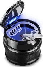 Car Ashtray with Lid Easy Clean up Detachable Auto Ashtray LED for Most Car/Air 