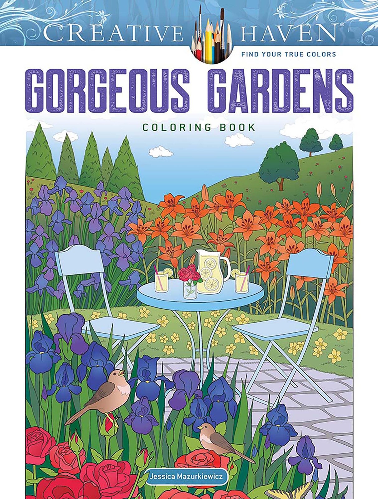 Creative Haven Gorgeous Gardens Coloring Book by Jessica Mazurkiewicz NEW - Image 4