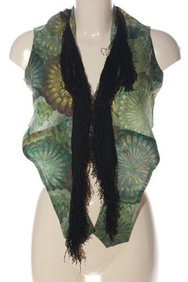 ANNA FRED Fransenweste Damen Weste Gr. DE 38 grün Casual-Look