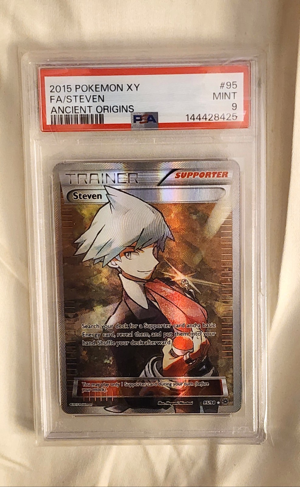 Steven (Full Art) 95/98 XY - Ancient Origins Holo PSA 9 (Accept Offers)