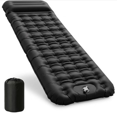 Aufblasbare Isomatte Camping mit Fußpumpe und Kopfkissen, 12 cm verdickt