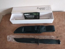 Fusion by SOG Fixation Bowie 7" Blade Fixed Knife w/Sheath VG+ FAST SHIPPING!