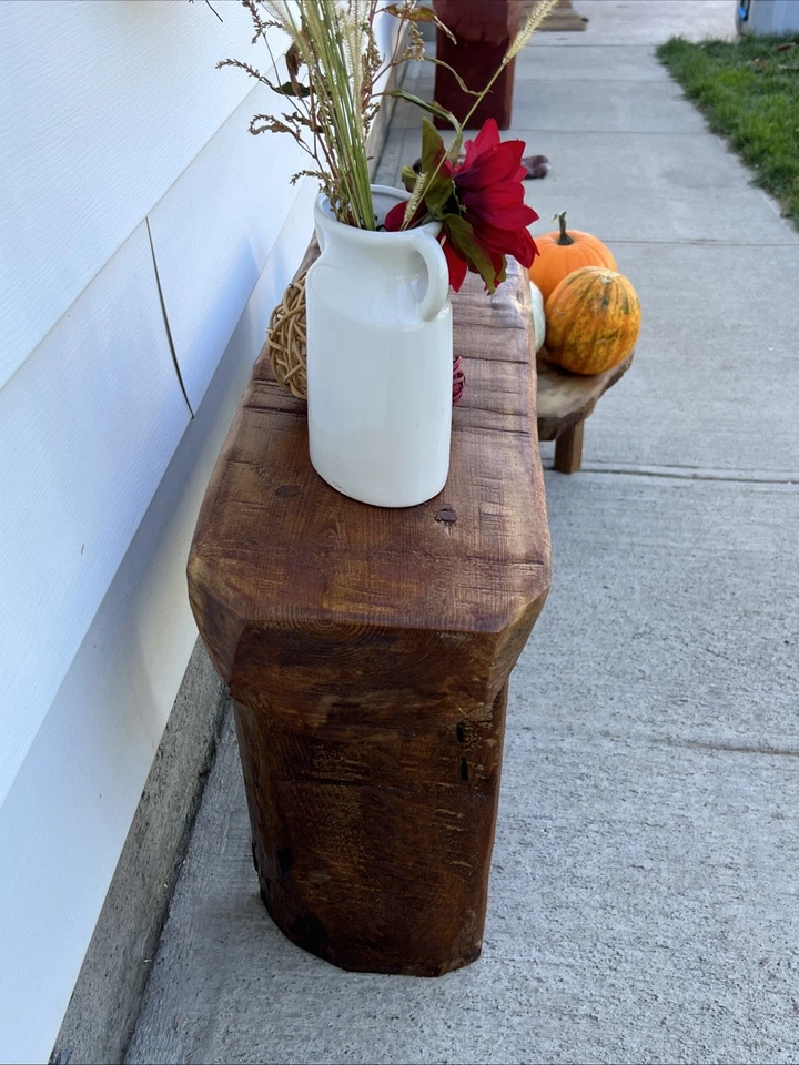 Rustic Log Cabin Log Bench Hand Made In Wa State - Image 4 of 4