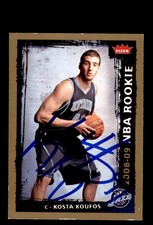 Signed Basketball Card Auto Kosta Koufos 2008-09 Fleer #223 Utah Jazz