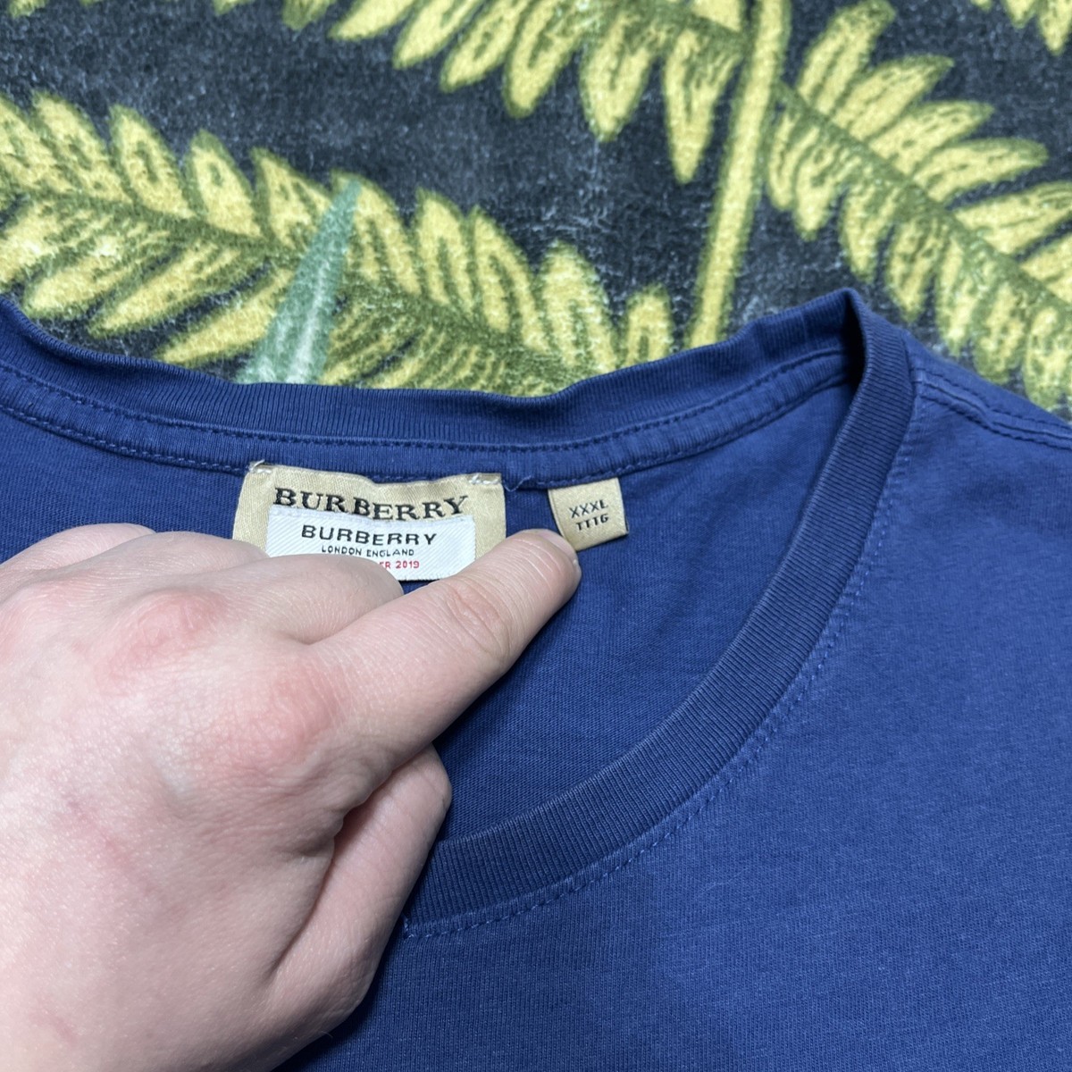 Navy Blue Burberry T-Shirt Monogram TB Logo 17 September 2019