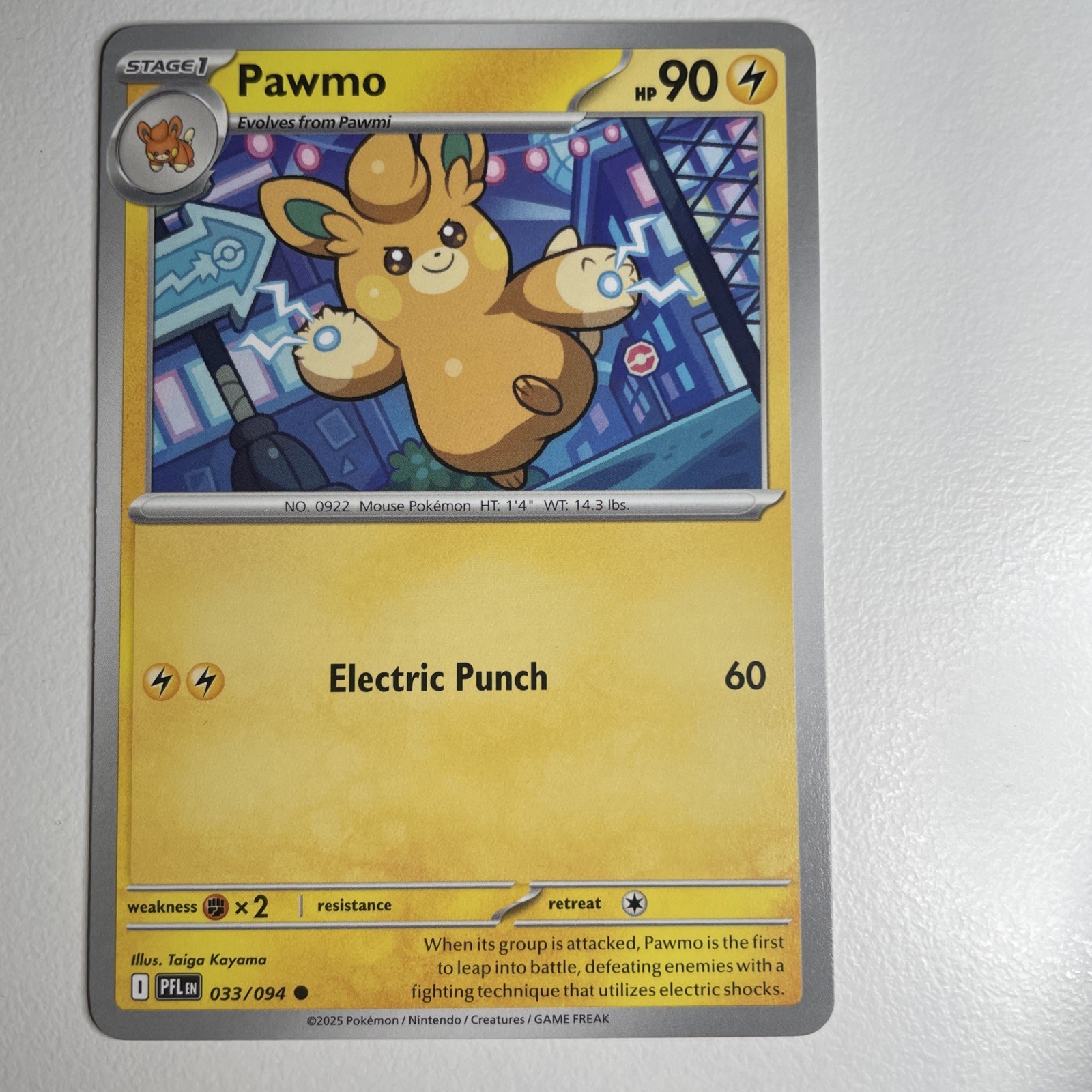 Pawmo 033/094 Normal Common ME02: Phantasmal Flames - NM Pokemon Regular