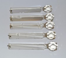 ANTIQUE GLASS DRUMSTICK LUSTRE DROPS X 5 LENGTH 7" INCHES