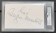Burgess Meredith Signed 3x5 Card PSA Authenticated Batman, Rocky