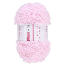 Fur Yarn Soft Fluffy Chunky Yarn Fuzzy Yarn Pink for Crocheting, 50m