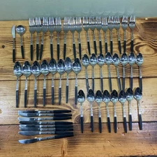 Vintage Interpur INR2 Stainless Flatware Japan Service for 8 - 50 pcs in Total