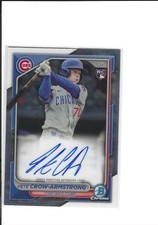 PETE CROW ARMSTRONG 2024 BOWMAN CHROME ROOKIE AUTOGRAPH CARD,CRA-PC