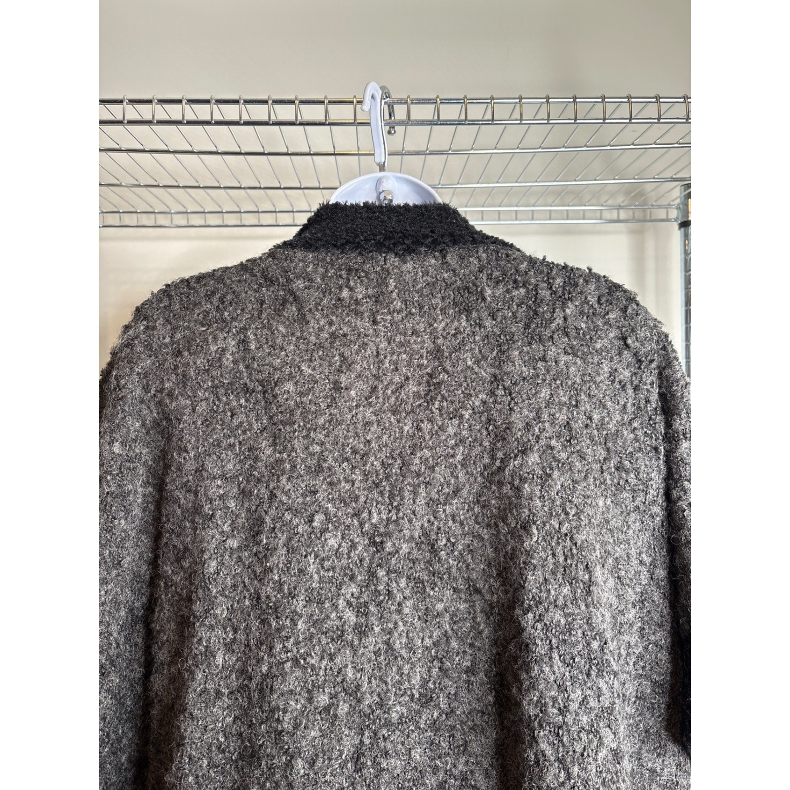 Adrienne Landau Studio Womens Faux Fur Trim Sweater Poncho One Size Luxury Chic