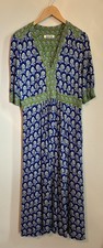 EUC  SOLD OUT Boden Lily Jersey Midi Tea Dress Sapphire Blue Azalea  Size US 14R