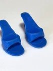 Vintage Barbie Royal Blue Open Toe Heels Shoes Mules Japan Lot B