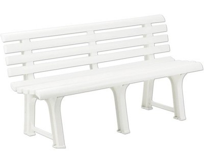 Gartenbank Progarden Orchidea 3-Sitzer aus Kunststoff weiß, belastbar bis 110 kg