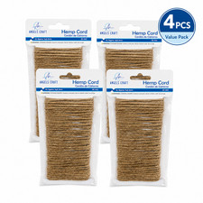 Pack of 4 Natural Hemp Cord 3mm x 11 yd Rustic Craft Twine - 1 Ct