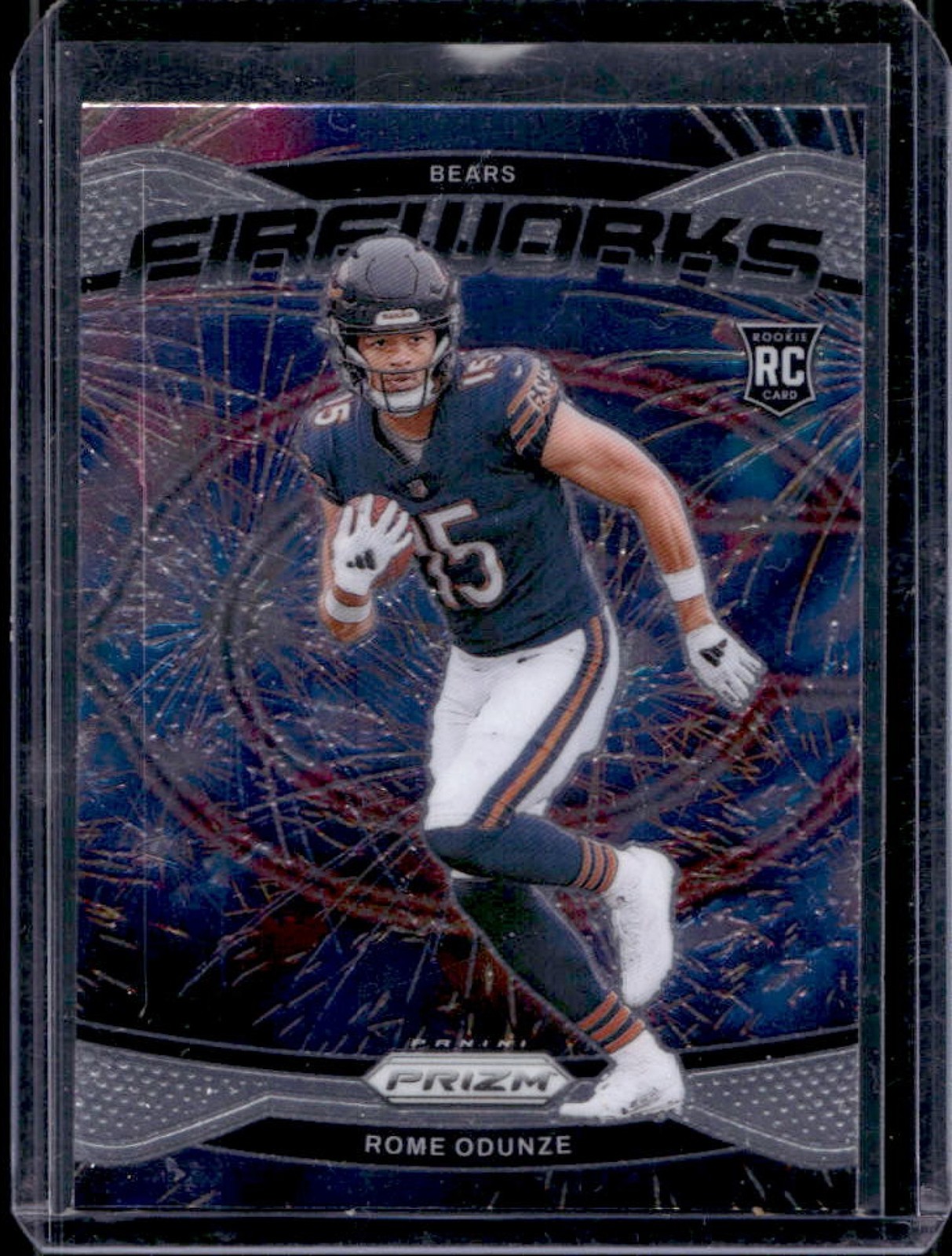 Rome Odunze Panini Prizm Fireworks #19 Base