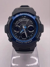 Casio G-Shock AW-591 Black/Blue Digital Watch Battery Used Used Condition
