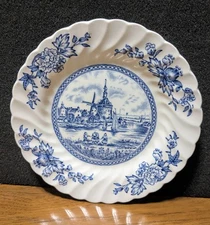 VTG Johnson Bros Tulip Time (BLUE) Ironstone Bread Plates:  Ø6.2", 1962-77, UK