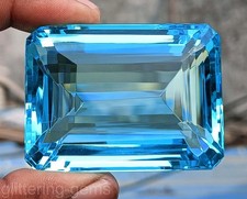 240 Ct Natural Aquamarine Emerald Cut 55x40 mm IGL Certified Loose Gemstone 5DDP