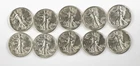 10 90% Silver Walking Liberty Half Dollars AU/BU Cleaned