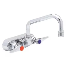 T&S Brass B-1115 Low Arc Laundry Sink Faucet, Manual, 4" Mount, 2 Hole